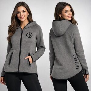 Touch by Alyssa Milano Gray Steelers Zip-Up Hoodie pre owned